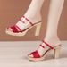 Summer New Thick Type 2 Transparent Anti Slip Korean High Heel Shoes Fashion Women's Slippers_vogvips.com