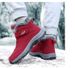 Warm Fleece Lined High-top Hiking Boots Waterproof Snow Shoes_vogvips.com
