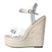 Women's Rhinestone Boho Braided Sandals - Women's Chunky Platform Wedge Shoes (Plus Size Available)_vogvips.com