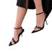 2026 New Spring Open-Toe Square Buckle High Heels For Women, Thin Heel Pointed Toe Strap Sandals With Rhinestones,_vogvips.com