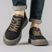 Black Sneakers 2025 New Summer Breathable Canvas For Men With Wide Feet, Large Sizes 46 47 48 Trendy Men's Shoes_vogvips.com