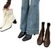 New Women's Chunky Heel Square Toe Martin Boots_vogvips.com