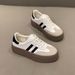 Women's Thick-soled German Training Shoes 2024 Spring New Genuine Leather Soft Bottom Versatile Comfortable White Shoes Casual Sports Board Shoes_vogvips.com