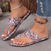 Women’s Shoes Large Size Ethnic Style Flat Toe Slippers For Women New Breathable Printed Roman Style Slippers_vogvips.com