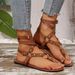 2025 Summer New European And American Style Cross-Strap Flat With Metal Ring Buckle Fashionable Plus Size Sandals_vogvips.com