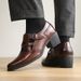 New Men's Shoes With A Casual And High-end Feel,Hollowed Out And Breathable Lightweight Block Leather Shoes,Comfortable Toe Cover,Mid Heel,All Seasons_vogvips.com