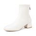 680133-1 Genuine Leather Slimming Women Martin Autumn Winter Back Zipper Fleece Thick High Heel Short Boots_vogvips.com