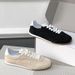 Womens Casual Genuine Leather LaceUp Flat Unisex Suede Fashionable Mens Sneakers Luxury Skate Shoes_vogvips.com