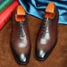 Business Formal Oxford Men's Wedding Top Layer Cowhide Carved British Style Trendy Shoes_vogvips.com