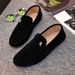 Euro Step Korean Style Trendy Men's Casual Low-top Canvas Slip-on Loafers Driving Shoes Non-slip Simple_vogvips.com