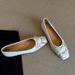 Sheepskin Version Gentle Shallow Bow Flat Shoes For Women One Foot Square Head Horse Hair Ballet Shoes_vogvips.com