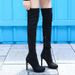 Suede Heel Long Plus Size 43 High Tube Autumn Winter New Over-the-Knee Stretch Boots_vogvips.com