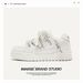 Women's Shoes Niche Design Double Lace Bread Shoes, Casual And Versatile Unisex Couple Sneakers, Men's Shoes_vogvips.com
