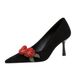 9517-H85 European And American Style Party High-heeled Shoes For Women, With Thin Heels, Suede, Shallow Cut, Pointed_vogvips.com