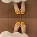 Fairy Pearl Bow Ope-Toe Slippers Summer Outdoor Frech Style Stuig Roud Toe Rhiestoe Chuky Heel Sadals For_vogvips.com