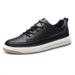Men's Round Head Board Shoes Cowhide Surface Breathable Embossed Casual Little White Shoes Low-top Sports Men's Shoes_vogvips.com