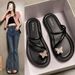 Hot-Selling Bowknot Toe-Slip Wo, Summer Retro Flip-Flops, Fashionable And Versatile Outdoor One-Strap Slippers For_vogvips.com