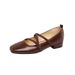 Women's Shoes Soft Leather Handmade Single Shoes For Women New Square Toe Cross Strap Mary Jane Shoes Retro Style Shallow Mouth Single Shoes_vogvips.com