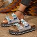 Metal Buckle Soft Sole Flip-flops Women's Outer Summer New Fashion And Versatile Rhinestone Wedge Non-slip Cool Slippers_vogvips.com