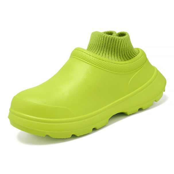 Winter Cotton Thick Sole Outdoor Fur PLUSH EVA Slippers For Men Indoor Women's Waterproof Shoes Chef Shoes Non-Slip_vogvips.com