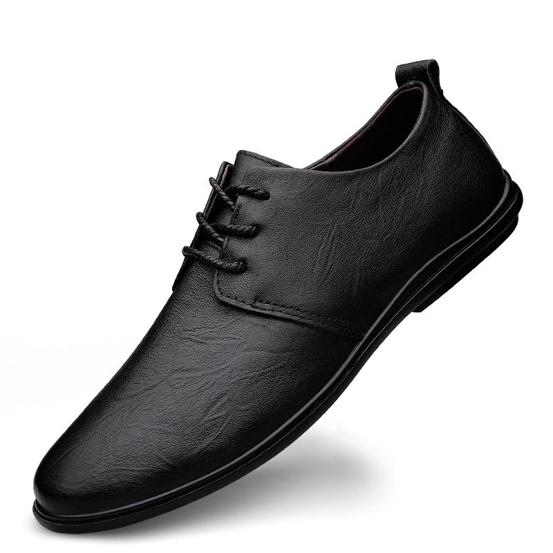 Men's Casual Leather Shoes Large Size Lazy Shoes Lace-up Casual Men's Shoes Tide Driving Lazy_vogvips.com