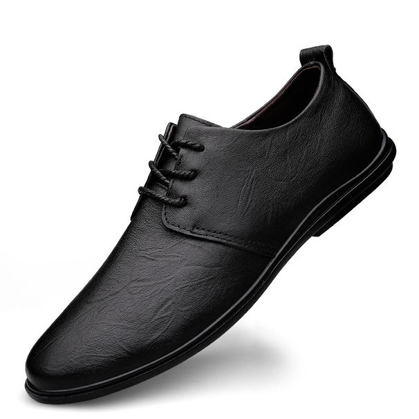 Men's Casual Leather Shoes Large Size Lazy Shoes Lace-up Casual Men's Shoes Tide Driving Lazy_vogvips.com