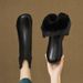 2025 Winter New Rabbit Fur Snow Thickened Warm Martin Short Boots Genuine Leather Non-Slip Cotton Shoes For Women_vogvips.com