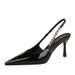 7317-A8 European And American Style Sexy Pointed Toe Rhinestone Chain Backless Patent Leather Women's Shallow Mouth_vogvips.com