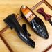 Crocodile embossed leather shoes new formal single shoes men's British men's shoes fringe casual leather shoes Plus size fashion shoes_vogvips.com