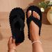 Soft Plush Flip-flops , 2026 Summer Home Non-slip Flat Slippers, Hotel Hospitality Thickened Bathroom Slippers For_vogvips.com