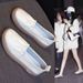 Comfortable Flat White Women, 2024 New Summer Model, Breathable, Thin, Wear-resistant, Soft-soled Slip-on Shoes For_vogvips.com