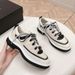 2026 Brand Genuine Leather C Small Fragrance Style Quilted Casual Sneakers For Women New Panda Color Block Thick Sole D_vogvips.com