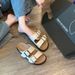 2025 Summer Thick Bottom Boken Cool For Women's Outerwear, New Casual Belt Buckle, Open Toe One Word Slippers_vogvips.com