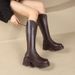 2026 Elatic Slim For Petite Women, Long Boot, Autumn Winter New Fahion Veratile V-Haped Caual Slimming Martin_vogvips.com