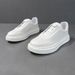 Men's Leather Small White Trendy Fashionable And Versatile Casual Shoes, Breathable Men's Board Shoes_vogvips.com