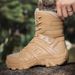Outdoor Hiking Shoes Men Lace-up High-top Anti-slip Thick-soled Combat Boots Men Breathable Shock-absorbing Casual Sports Shoes_vogvips.com