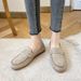2025 Women's Plush-Lined Thickened Furry Shoes For Autumn And Winter, Large Size, Soft Sole, Warm And Comfortable Loafers, Slip-On Cotton Shoes_vogvips.com