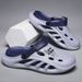 2025 Summer New Men's Hollow One Word Drag Thick Bottom Anti Slip Fashion Solid Color Leisure Outdoor Beach Sandals_vogvips.com