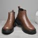 Foot Boots Middle Help Men's Leather Shoes Tide Increases Chelsea Boots Short Boots Leather Round Head Platform Leather Boots_vogvips.com
