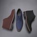 Men's Round Toe Casual Leather Boots - Low Heel Slip-Resistant Martin Boots With Lace-Up Design (Sizes 38-48, Black/Brown/Blue)_vogvips.com