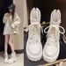 Breathable Martin Boot For Women, Spring And Summer Thin Short 2025 New Thick-Soled Meh Boot, Denim Hollow-Out_vogvips.com