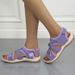 Women's In Stock 2024 Summer New Round Toe Breathable Casual Export Large Size Flat Beach Sandals For Women_vogvips.com