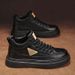 Autumn New High Top Martin Boots Men's Trendy Versatile Thick Bottom Casual Leather Workwear Board Work Shoes_vogvips.com