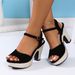 One Line Strap Strap Strap High Heels Braided Straw Sandals Every Fashion Fish Mouth Thick Sole_vogvips.com