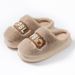 Women's Autumn And Winter, Indoor Home Thick Sole, Fleece Lined, Warm, Cute Bear Couple Style, Fluffy Cotton Slippers_vogvips.com