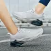 Women And Mens Black Chunky Mesh Dad Sneakers With Reflective Accents Daily Outft_vogvips.com