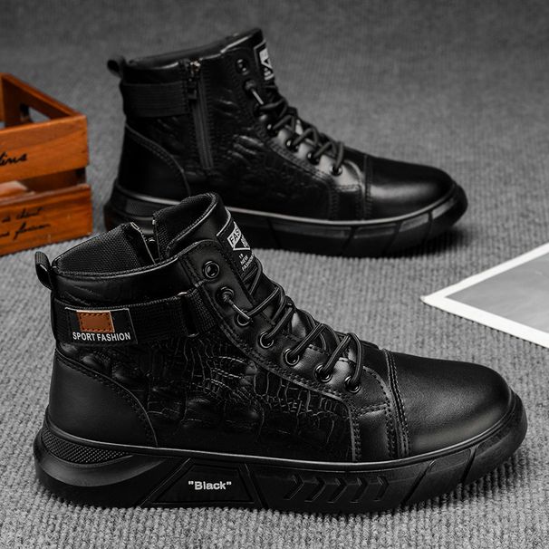 2025 Autumn New Martin Versatile Casual Men's Shoes Black Korean Version Lightweight Trendy Boots_vogvips.com