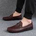 Pattern Casual Leather Shoes Large Size Men's Shoes Men's Beanie Shoes Men's Lazy Shoes Driving Shoes_vogvips.com