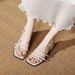Rhinestone Women, Summer Square Toe High Heels For Outer Wear, Fashionable And Elegant, Chunky Heel, Fairy Style_vogvips.com