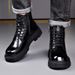 European Warm Series New Martin Top Layer Cowhide Wool Integrated Men's Genuine Leather Winter Fleece Mid-top British Style Motorcycle Boots_vogvips.com
